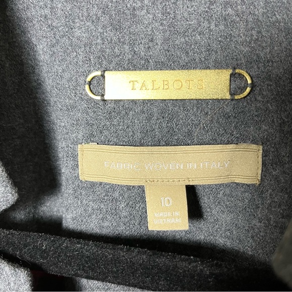 Talbots Wool Blend Jacket Blazer Sz 10 Women’s Gray Grey Suit Sport Coat EUC - Picture 2 of 4